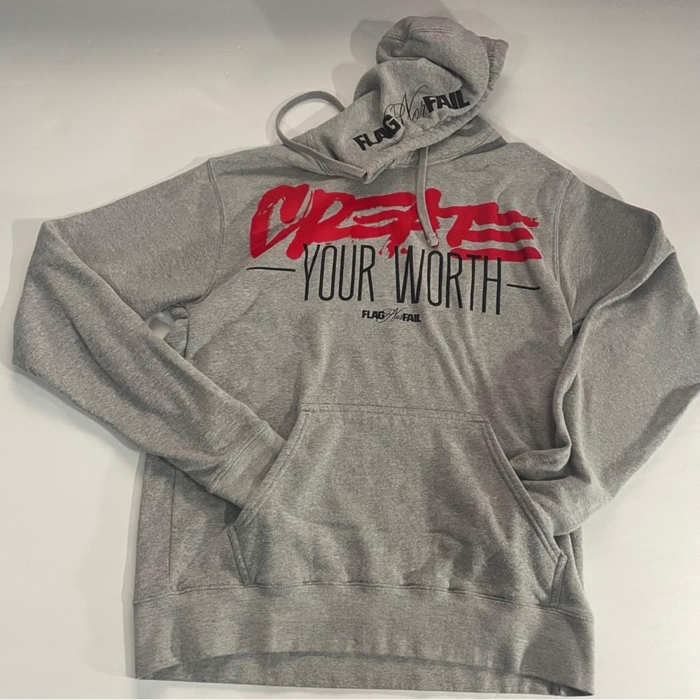 Large Flag Nor Fail Gray pullover hoodie